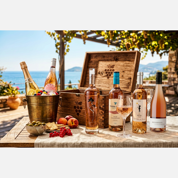 🌸Ros� Smagekasse � 6 udvalgte vine fra 5 lande🩷